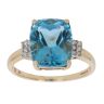 9ct Yellow Gold 0.10ct Brilliant Cut Diamond and Topaz Solitaire Ring