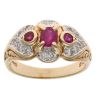 9ct Yellow Gold 0.15ct Diamond And Ruby Three Stone Ring