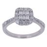18ct White Gold 0.84ct Brilliant And Baguette Cut Diamond Cluster Ring