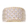 9ct Yellow Gold Cubic Zirconia 5 Row Signet Ring