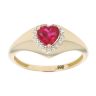 Children's 14ct Yellow Gold Red Gemstone And Cubic Zirconia Ring