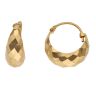 22ct Yellow Gold Faceted Basket Hoop Earrings
