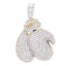 9ct Yellow Gold Cubic Zirconia Pair Of Boxing Gloves Pendant