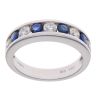 18ct White Gold 0.58ct Brilliant Cut Diamond and Sapphire Eternity Ring