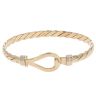 9ct Yellow and White Gold Twist Hook and Eye Hinged Bangle