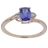 9ct Yellow Gold White Sapphire and Tanzanite Ring