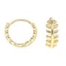 Silver Gold Plated Leaf Huggie Earrings