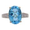 9ct Yellow Gold Cubic Zirconia and Blue Topaz Ring