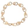 9ct Yellow Gold Cubic Zirconia Patterned and Plain Tulip Bracelet 6"