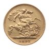 1897 Victoria Old Head UK Half Sovereign Coin
