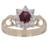9ct Yellow Gold Cubic Zirconia and Garnet Cluster Ring