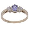 9ct Yellow Gold 0.10ct Diamond and Tanzanite Three Stone Ring