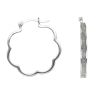Silver Moondust Flower Hoop Earrings By Icesia