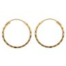 22ct Yellow Gold Faceted Hoop Earrings