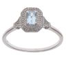 9ct White Gold 0.10ct Brilliant Cut Diamond and Aquamarine Cluster Ring