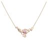 9ct Yellow and Rose Gold Pink Gemstone Vine Of Life Clogau Pendant and Chain 16"