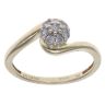 9ct Yellow Gold 0.25ct Brilliant Cut Diamond Twist Cluster Ring