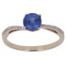 9ct Yellow Gold 0.10ct Diamond and Kyanite Ring