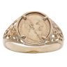 9ct Yellow Gold Mexican Peso St George Coin Ring