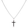 Unique & Co Stainless Steel and Black IP Plated Chain Inlay Cross Pendant and Chain 20"