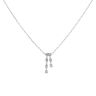 18ct White Gold 0.20ct Brilliant Cut Diamond Two Row Pendant and Chain 16"