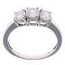 18ct White Gold Three Stone Cubic Zirconia Ring