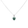 Silver Green Gemstone Heart Drop Pendant and Chain 18" By Icesia