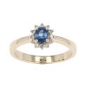 9ct Yellow Gold Diamond And Sapphire Cluster Ring by Anya Belle
