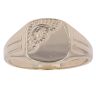 9ct Yellow Gold Half Patterned Shield Signet Ring