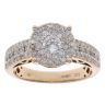 9ct Yellow Gold 1.25ct Diamond Cluster Ring