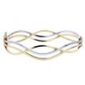 9ct Yellow and White Gold Hinged Wave Bangle