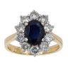 18ct Yellow And White Gold Sapphire And Diamond Cluster
