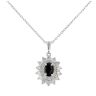 9ct White Gold 0.55cts Diamond And Sapphire Pendant And 18" Chain