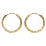 22ct Yellow Gold Diamond Cut Hoop Earrings