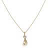14ct Yellow Gold 0.01ct Diamond And Pearl Hand Pendant And Chain 20"