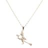 9ct Yellow Gold Multi Gemstone Witch Pendant and Belcher Chain 20"