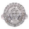 18ct White Gold 2.00ct Brilliant and Baguette Cut Cluster Ring