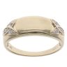 9ct Yellow Gold 0.05ct Diamond Rectangle Signet Ring