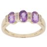 9ct Yellow Gold 0.02ct Diamond And Amethyst Ring