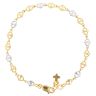22ct Yellow And White Gold Fancy Kisses Bracelet 7"