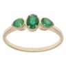 9ct Yellow Gold Emerald Three Stone Ring