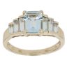 9ct Yellow Gold Aquamarine Seven Stone Eternity Ring