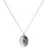 Silver Patterned Oval Locket and Chain 18" By Icesia