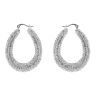 Silver Crystal Hoop Earrings