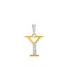 22ct Yellow Gold Initial Y Cubic Zirconia Pendant