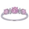 9ct White Gold Pink and Clear Cubic Zirconia Fancy Ring