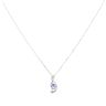 9ct White Gold 0.01ct Diamond and Tanzanite Pendant and Chain 18"