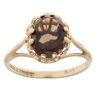 9ct Yellow Gold Smoky Quartz Single Stone Ring