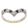 9ct Yellow Gold Cubic Zirconia and Sapphire Wishbone Ring