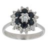 18ct White Gold 0.35ct Diamond And Sapphire Cluster Ring